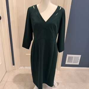 Green V-Neck Calvin Klein Dress